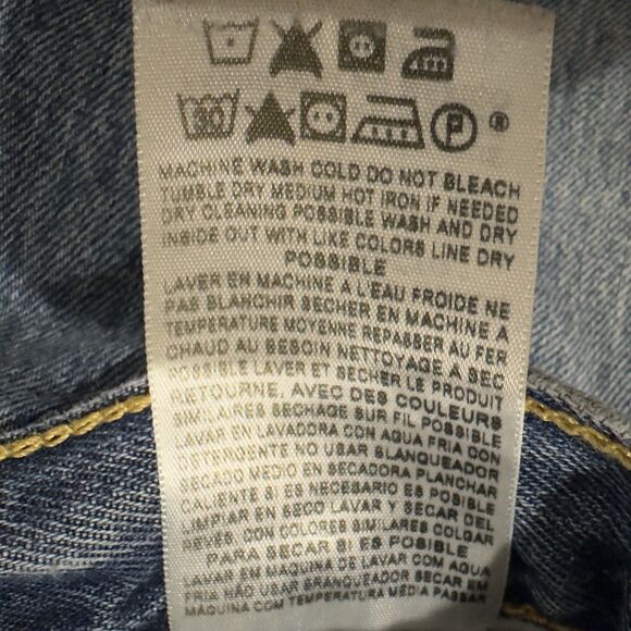 Levis 501 Jeans Mens 34 X 30 Blue Denim Distressed Button Fly Medium Wash - Picture 11 of 11